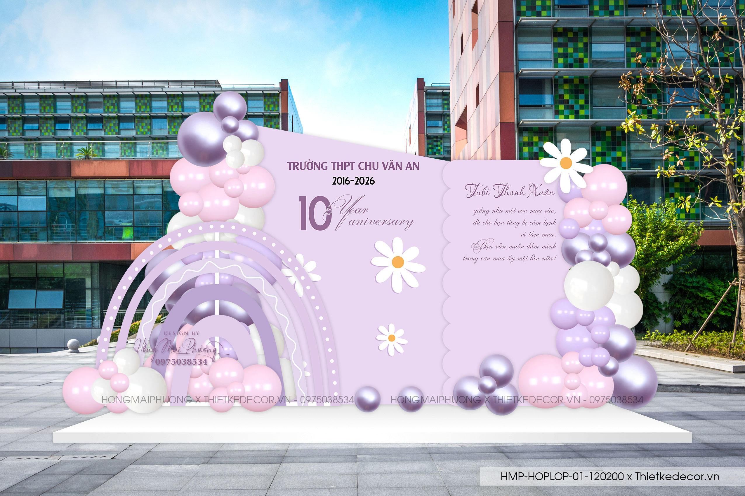 File thiết kế trang trí background họp lớp họp khóa kỷ niệm ngày về trường tone xanh tím pastel